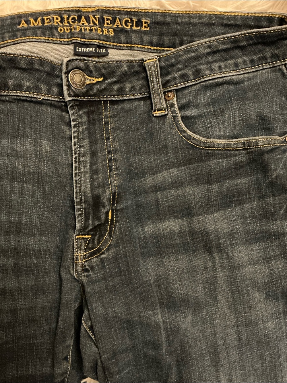American Eagle Outfitters Men’s Dark Wash Slim Straight Jeans - Picture 4 of 9